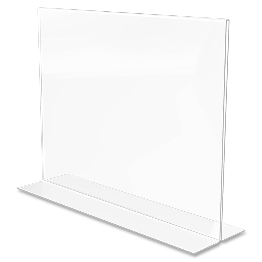 Deflecto Classic Image Double-Sided Sign Holder - 11" Width x 8.5" Height - Rectangular Shape - Self-standing, Bottom Lo