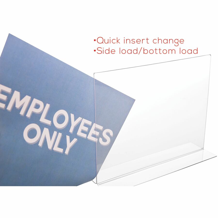 Deflecto Classic Image Double-Sided Sign Holder - 11" Width x 8.5" Height - Rectangular Shape - Self-standing, Bottom Lo