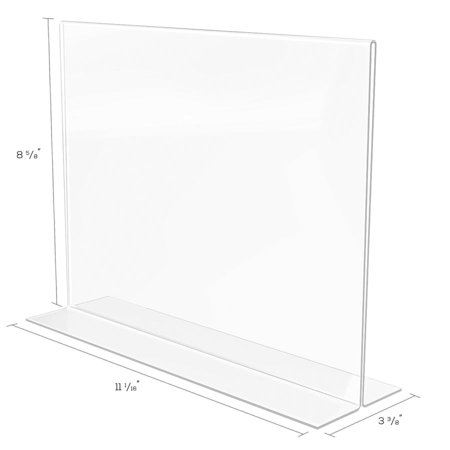 Deflecto Classic Image Double-Sided Sign Holder - 11" Width x 8.5" Height - Rectangular Shape - Self-standing, Bottom Lo