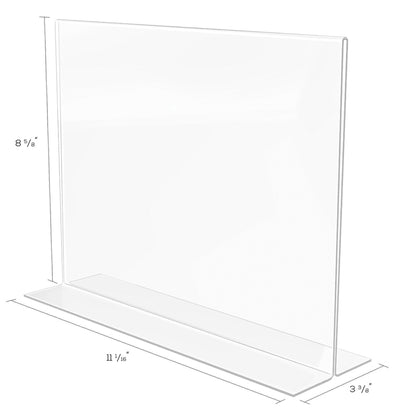 Deflecto Classic Image Double-Sided Sign Holder - 11" Width x 8.5" Height - Rectangular Shape - Self-standing, Bottom Lo