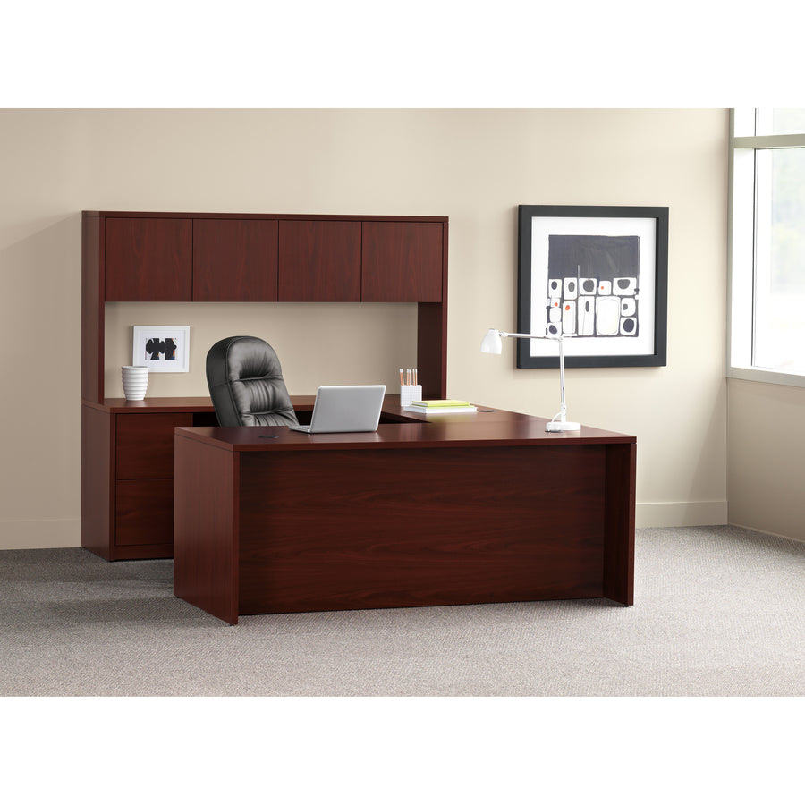 HON 10500 Series Bridge - 29.5" Height x 42" Width x 24" Depth - Square Edge - Material: Wood - Finish: Laminate, Mahoga