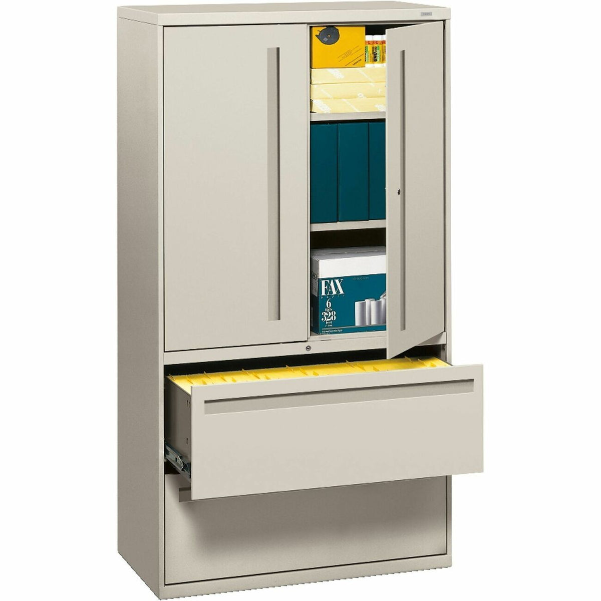 HON Brigade 700 Series Lateral File - 2-Drawer - 36" Width x 18" Depth x 64.3" Height - 3 x Shelf(ves) - 2 x Drawer(s) f