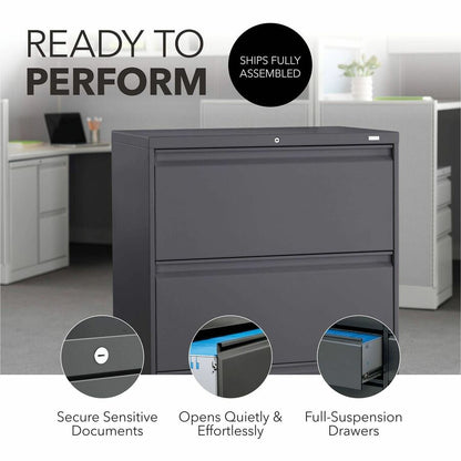 HON Brigade 800 Series 5-Drawer Lateral - 42" Width x 18" Depth x 64.2" Height - 2 x Shelf(ves) - 5 x Drawer(s) for File