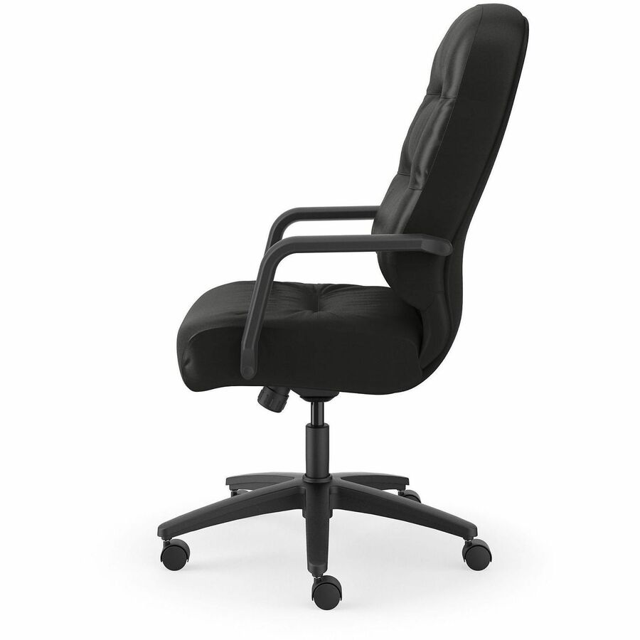 HON Pillow-Soft Executive Chair - Black Seat Color - Leather Seat Material - Fiber Back Material - Black Frame Color - S