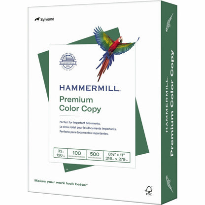 Hammermill Premium Color Copy Paper - White - 100 Brightness - Letter - 8 1/2" x 11" - 32 lb Basis Weight - FSC - White 