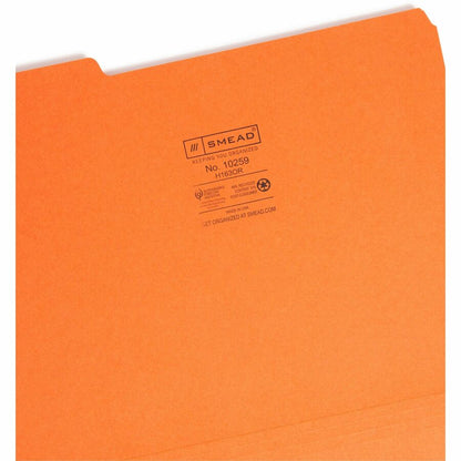 Smead 1/3 Tab Cut Letter Recycled Interior File Folder - 8 1/2" x 11" - 3/4" Expansion - Top Tab Location - Assorted Tab