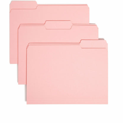 Smead 1/3 Tab Cut Letter Recycled Interior File Folder - 8 1/2" x 11" - 3/4" Expansion - Top Tab Location - Assorted Tab