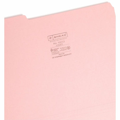 Smead 1/3 Tab Cut Letter Recycled Interior File Folder - 8 1/2" x 11" - 3/4" Expansion - Top Tab Location - Assorted Tab