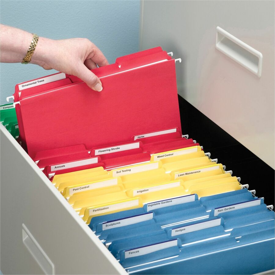 Smead 1/3 Tab Cut Letter Recycled Interior File Folder - 8 1/2" x 11" - 3/4" Expansion - Top Tab Location - Assorted Tab