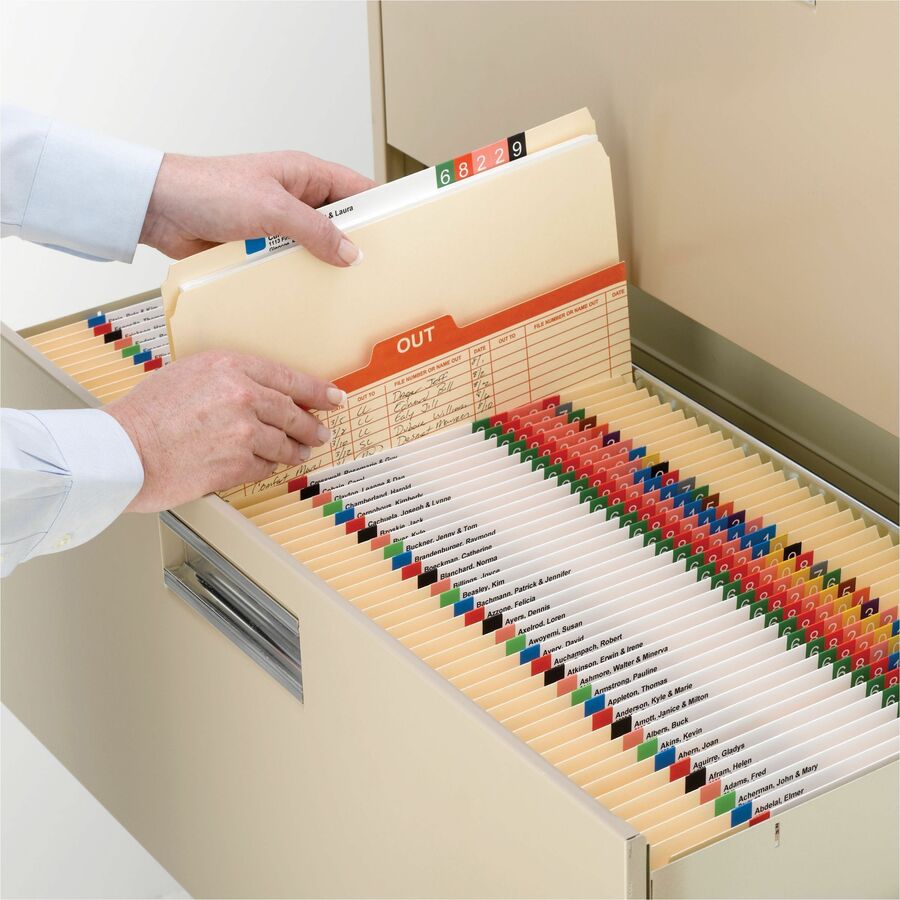 Smead Straight Tab Cut Letter Recycled Top Tab File Folder - 8 1/2" x 11" - 3/4" Expansion - 11 pt. - 1 Plys - Manila - 