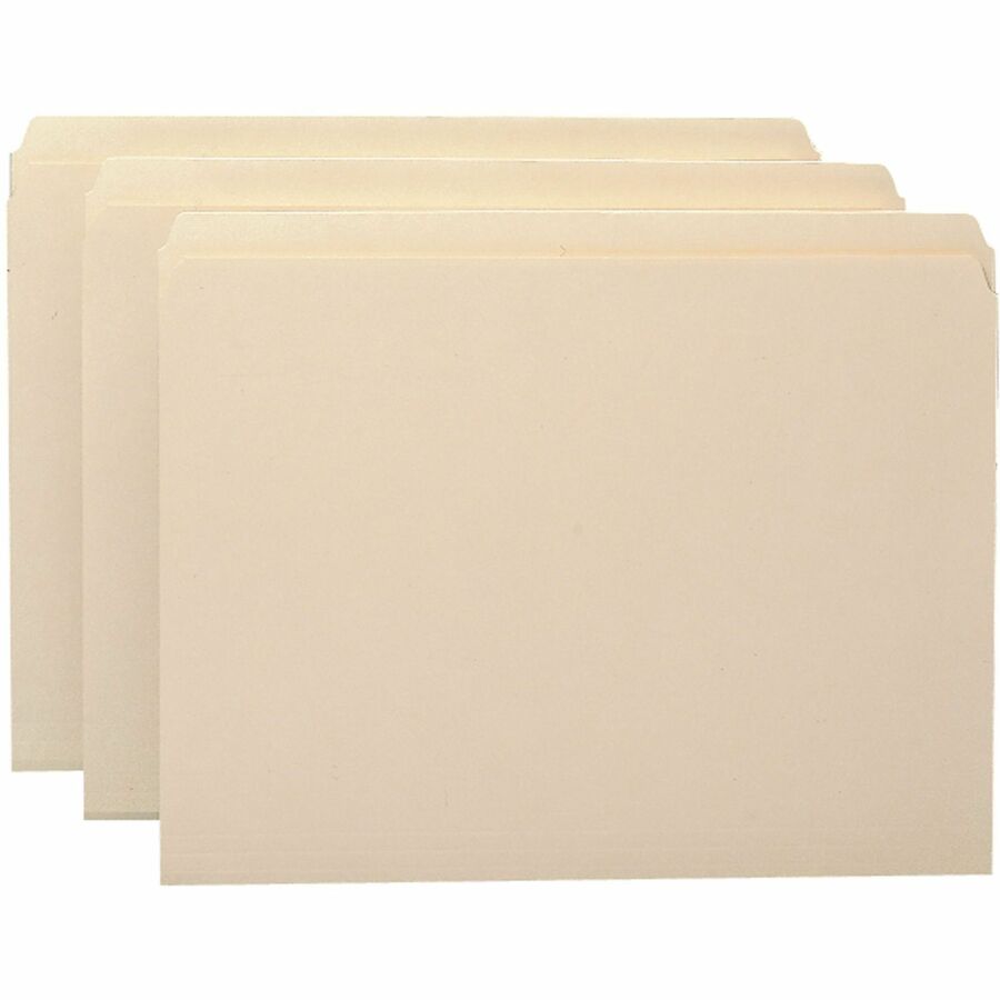 Smead Straight Tab Cut Letter Recycled Top Tab File Folder - 8 1/2" x 11" - 3/4" Expansion - 11 pt. - 1 Plys - Manila - 