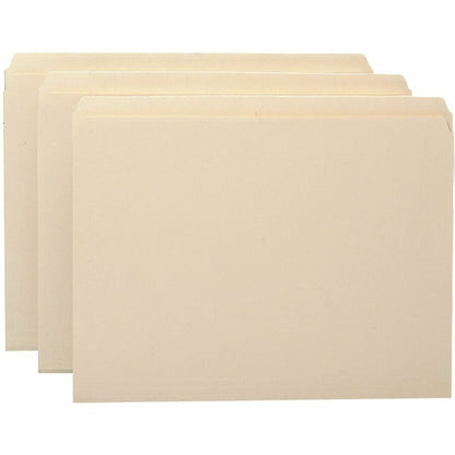 Smead Straight Tab Cut Letter Recycled Top Tab File Folder - 8 1/2" x 11" - 3/4" Expansion - 11 pt. - 1 Plys - Manila - 