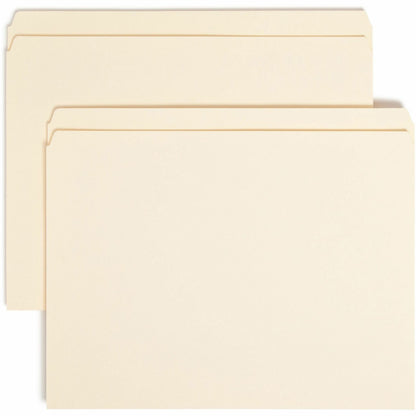 Smead Straight Tab Cut Letter Recycled Top Tab File Folder - 8 1/2" x 11" - 3/4" Expansion - 11 pt. - 1 Plys - Manila - 
