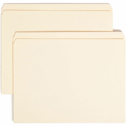 Smead Straight Tab Cut Letter Recycled Top Tab File Folder - 8 1/2" x 11" - 3/4" Expansion - 11 pt. - 2 Plys - Manila - 