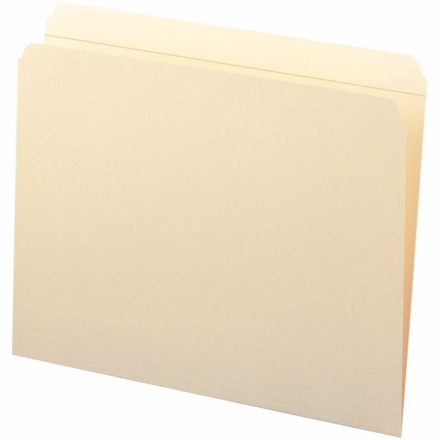 Smead Straight Tab Cut Letter Recycled Top Tab File Folder - 8 1/2" x 11" - 3/4" Expansion - 11 pt. - 2 Plys - Manila - 