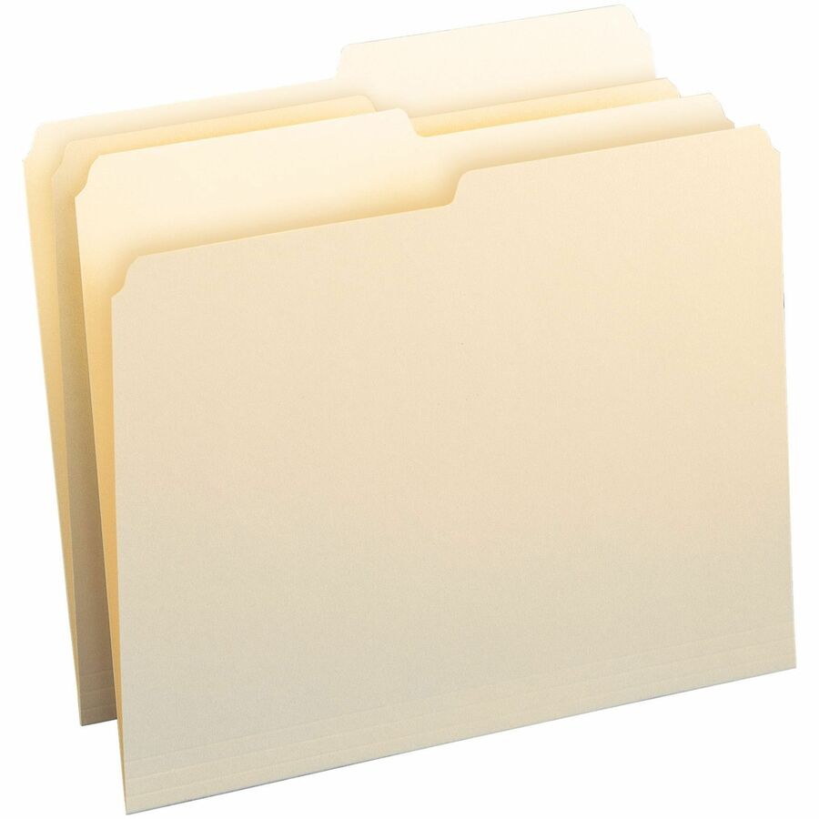 Smead 1/2 Tab Cut Letter Recycled Top Tab File Folder - 8 1/2" x 11" - 3/4" Expansion - Top Tab Location - Assorted Tab 