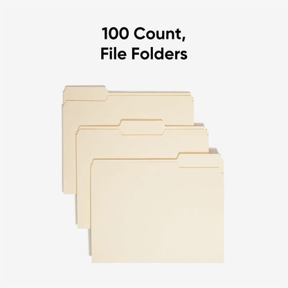 Smead 1/3 Tab Cut Letter Recycled Top Tab File Folder - 8 1/2" x 11" - 3/4" Expansion - Top Tab Location - Assorted Tab 