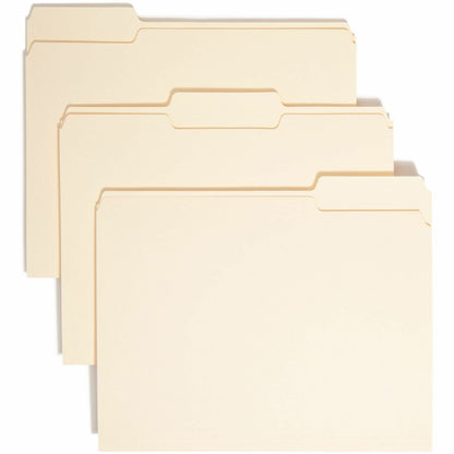 Smead 1/3 Tab Cut Letter Recycled Top Tab File Folder - 8 1/2" x 11" - 3/4" Expansion - Top Tab Location - Assorted Tab 