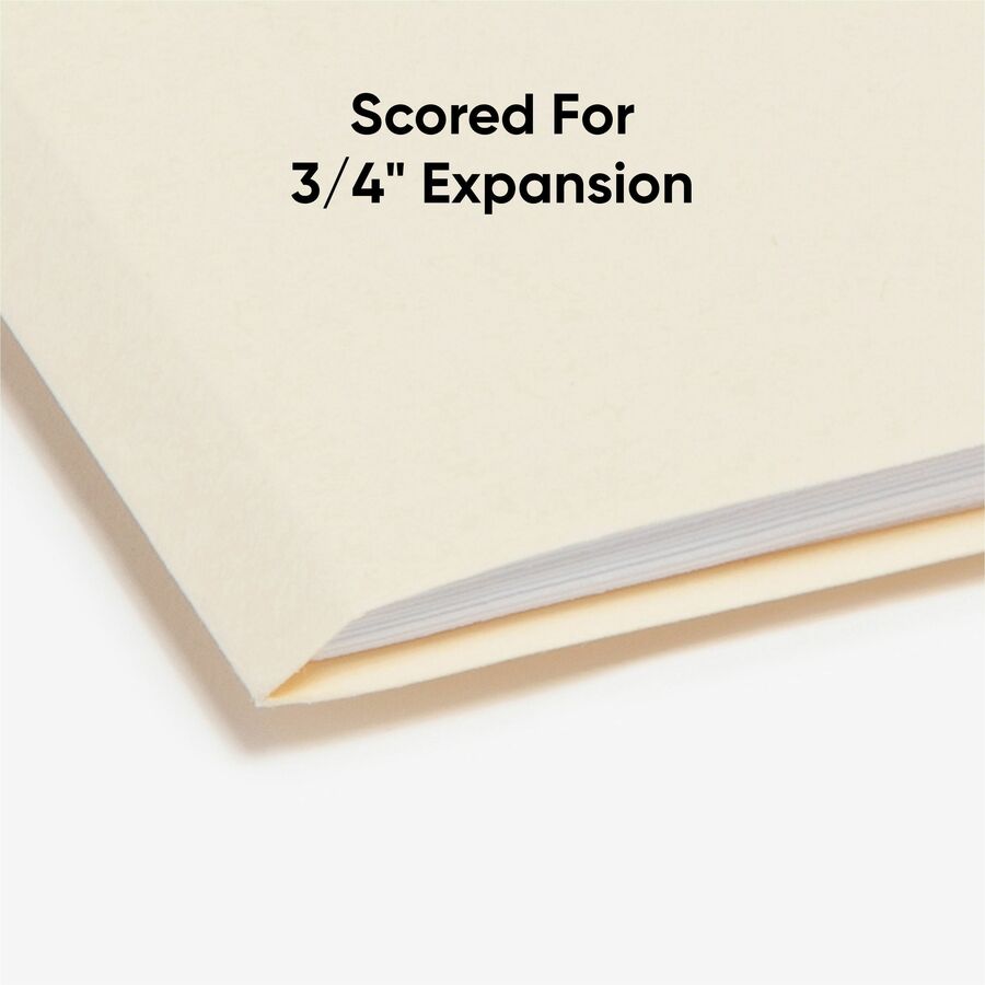Smead 1/3 Tab Cut Letter Recycled Top Tab File Folder - 8 1/2" x 11" - 3/4" Expansion - Top Tab Location - Assorted Tab 