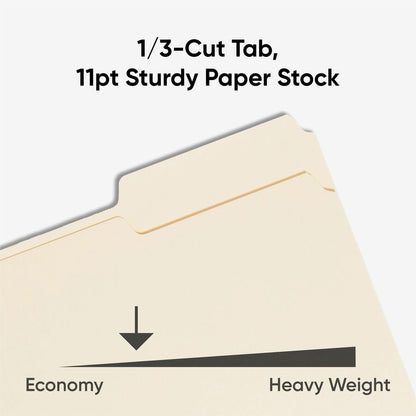 Smead 1/3 Tab Cut Letter Recycled Top Tab File Folder - 8 1/2" x 11" - 3/4" Expansion - Top Tab Location - Assorted Tab 