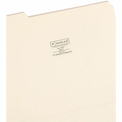 Smead 1/3 Tab Cut Letter Recycled Top Tab File Folder - 8 1/2" x 11" - 3/4" Expansion - Top Tab Location - Left Tab Posi