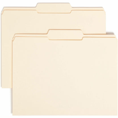 Smead 1/3 Tab Cut Letter Recycled Top Tab File Folder - 8 1/2" x 11" - 3/4" Expansion - Top Tab Location - Center Tab Po