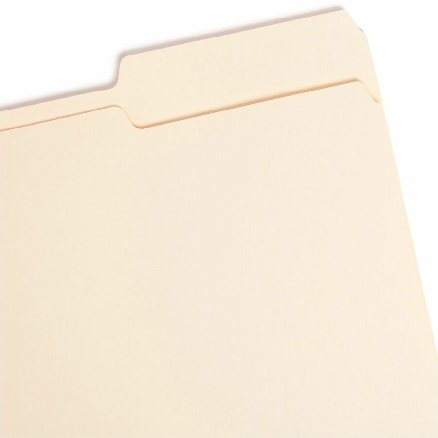 Smead 2/5 Tab Cut Letter Recycled Top Tab File Folder - 8 1/2" x 11" - 3/4" Expansion - Top Tab Location - Right Tab Pos