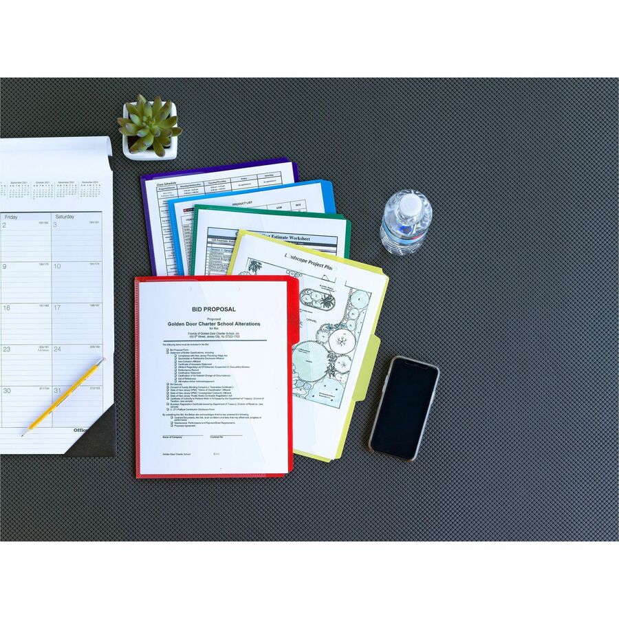 Smead 1/3 Tab Cut Letter Top Tab File Folder - 8 1/2" x 11" - 3/4" Expansion - Top Tab Location - Assorted Tab Position 