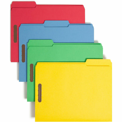 Smead Colored 1/3 Tab Cut Letter Recycled Fastener Folder - 8 1/2" x 11" - 3/4" Expansion - 2 x 2K Fastener - 2" for Fol