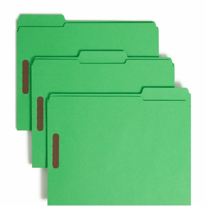 Smead Colored 1/3 Tab Cut Letter Recycled Fastener Folder - 8 1/2" x 11" - 3/4" Expansion - 2 x 2K Fastener - 2" for Fol
