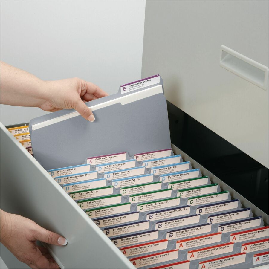 Smead Colored 1/3 Tab Cut Letter Recycled Top Tab File Folder - 8 1/2" x 11" - 3/4" Expansion - Top Tab Location - Assor