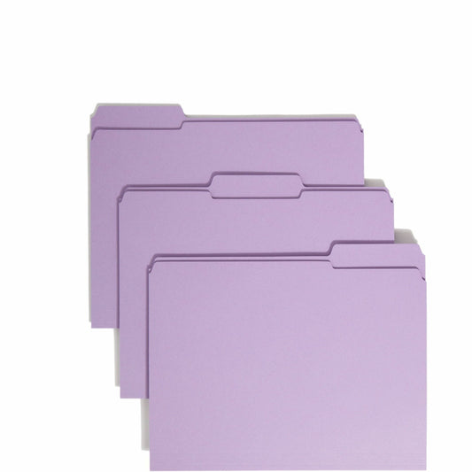 Smead Colored 1/3 Tab Cut Letter Recycled Top Tab File Folder - 8 1/2" x 11" - 3/4" Expansion - Top Tab Location - Assor