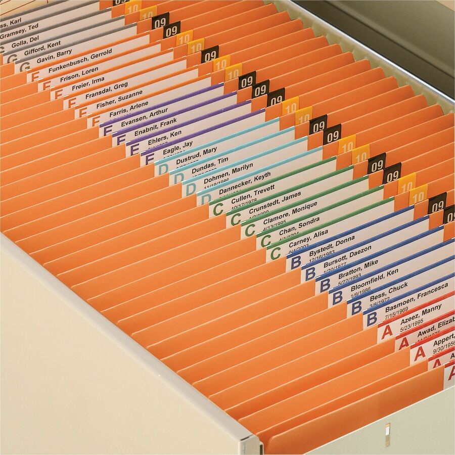 Smead Colored Straight Tab Cut Letter Recycled Top Tab File Folder - 8 1/2" x 11" - 3/4" Expansion - 11 pt. - 2 Plys - O