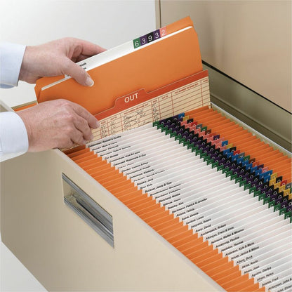 Smead Colored Straight Tab Cut Letter Recycled Top Tab File Folder - 8 1/2" x 11" - 3/4" Expansion - 11 pt. - 2 Plys - O