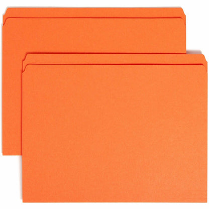 Smead Colored Straight Tab Cut Letter Recycled Top Tab File Folder - 8 1/2" x 11" - 3/4" Expansion - 11 pt. - 2 Plys - O