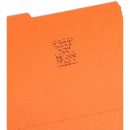 Smead Colored 1/3 Tab Cut Letter Recycled Top Tab File Folder - 8 1/2" x 11" - 3/4" Expansion - Top Tab Location - Assor