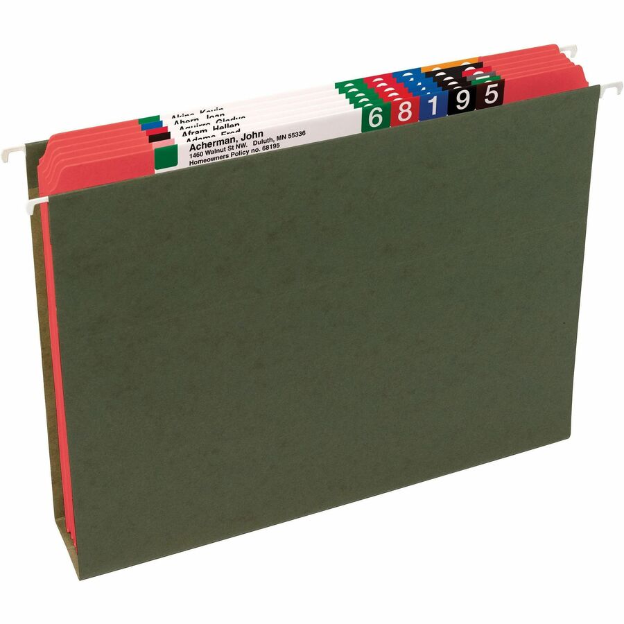 Smead Colored Straight Tab Cut Letter Top Tab File Folder - 8 1/2" x 11" - 3/4" Expansion - 11 pt. - 2 Plys - Red - 10% 