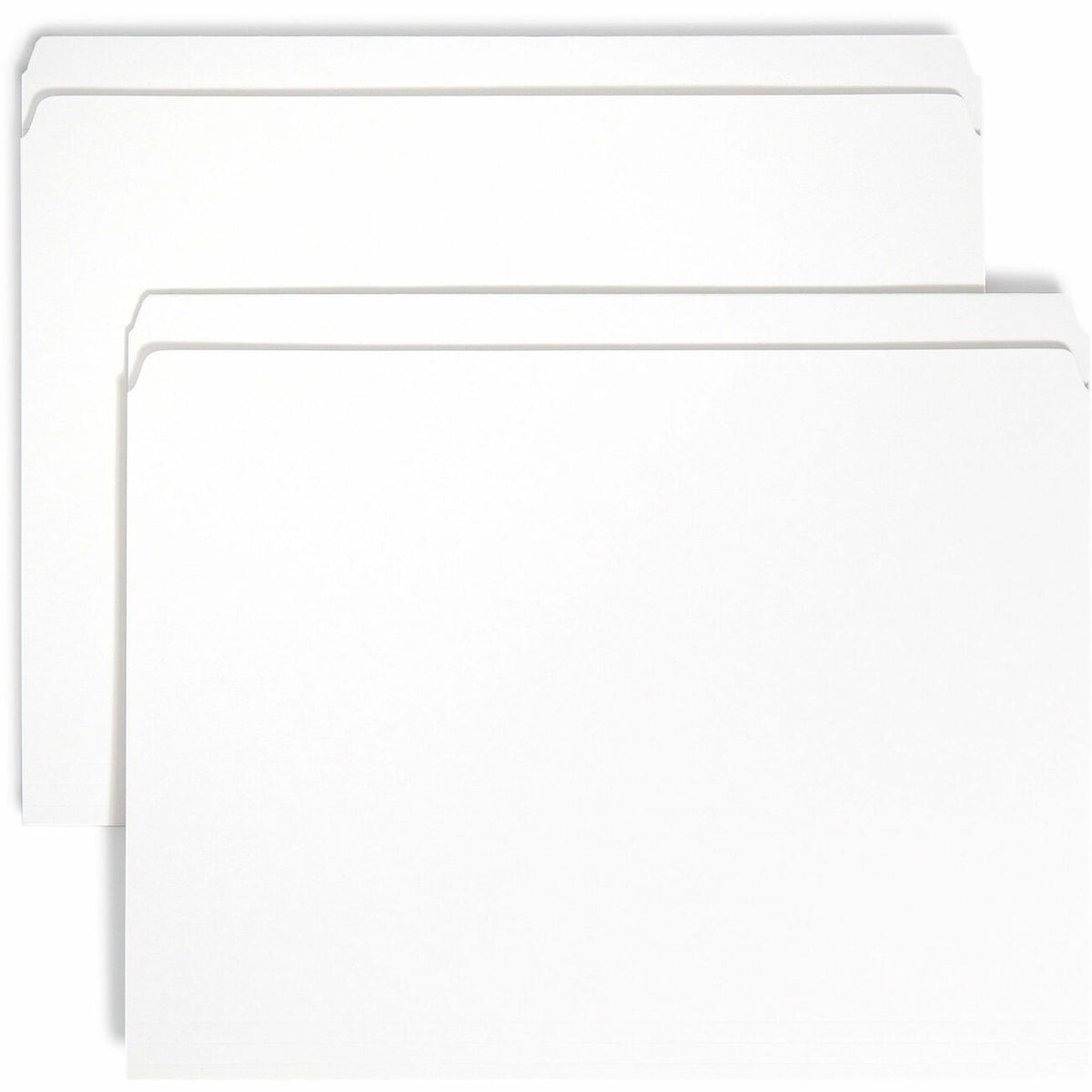 Smead Colored Straight Tab Cut Letter Top Tab File Folder - 8 1/2" x 11" - 3/4" Expansion - 11 pt. - 2 Plys - White - 10