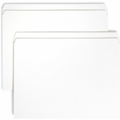 Smead Colored Straight Tab Cut Letter Top Tab File Folder - 8 1/2" x 11" - 3/4" Expansion - 11 pt. - 2 Plys - White - 10