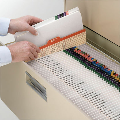 Smead Colored Straight Tab Cut Letter Top Tab File Folder - 8 1/2" x 11" - 3/4" Expansion - 11 pt. - 2 Plys - White - 10
