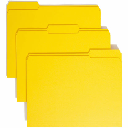 Smead Colored 1/3 Tab Cut Letter Recycled Top Tab File Folder - 8 1/2" x 11" - Top Tab Location - Assorted Tab Position 