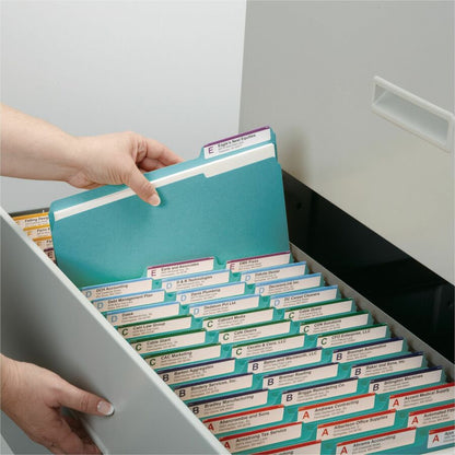 Smead Colored 1/3 Tab Cut Letter Recycled Top Tab File Folder - 8 1/2" x 11" - 3/4" Expansion - Top Tab Location - Assor