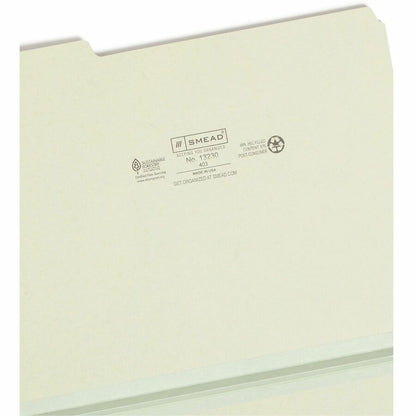 Smead 1/3 Tab Cut Letter Recycled Top Tab File Folder - 8 1/2" x 11" - 1" Expansion - Top Tab Location - Assorted Tab Po