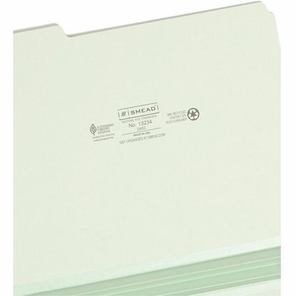 Smead 1/3 Tab Cut Letter Recycled Top Tab File Folder - 8 1/2" x 11" - 2" Expansion - Top Tab Location - Assorted Tab Po