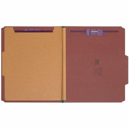 Smead SafeSHIELD 2/5 Tab Cut Letter Recycled Classification Folder - 8 1/2" x 11" - 2" Expansion - 2 x 2S Fastener - Fol