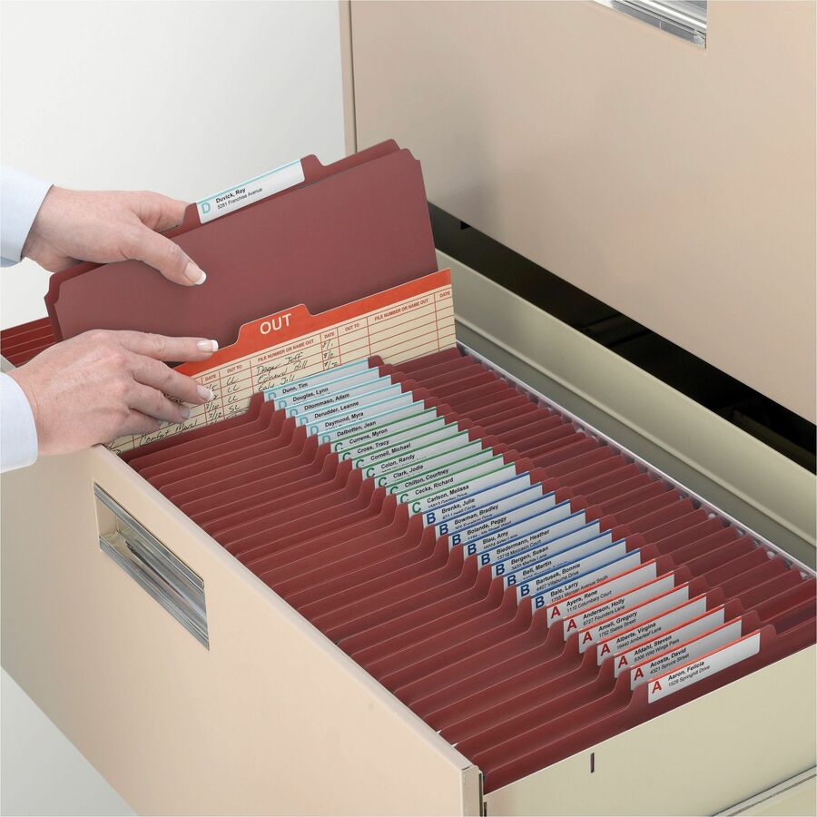 Smead SafeSHIELD 2/5 Tab Cut Letter Recycled Classification Folder - 8 1/2" x 11" - 2" Expansion - 2 x 2S Fastener - Fol