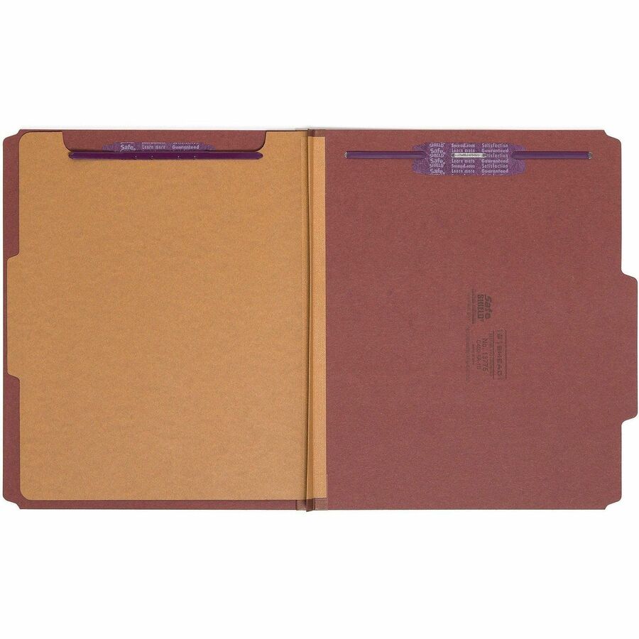Smead SafeSHIELD 2/5 Tab Cut Letter Recycled Classification Folder - 8 1/2" x 11" - 2" Expansion - 2 x 2S Fastener - Fol