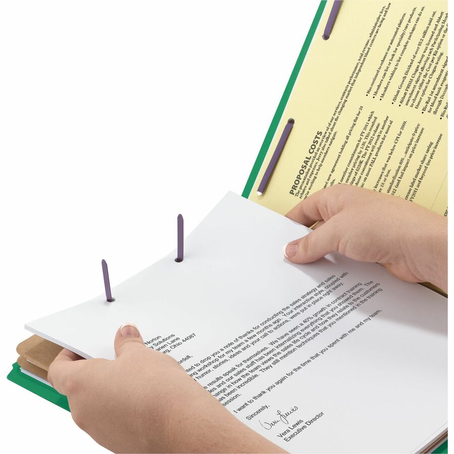 Smead SafeSHIELD 2/5 Tab Cut Letter Recycled Classification Folder - 8 1/2" x 11" - 2" Expansion - 2 x 2S Fastener - 2" 
