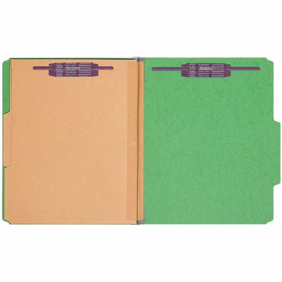 Smead SafeSHIELD 2/5 Tab Cut Letter Recycled Classification Folder - 8 1/2" x 11" - 2" Expansion - 2 x 2S Fastener - 2" 