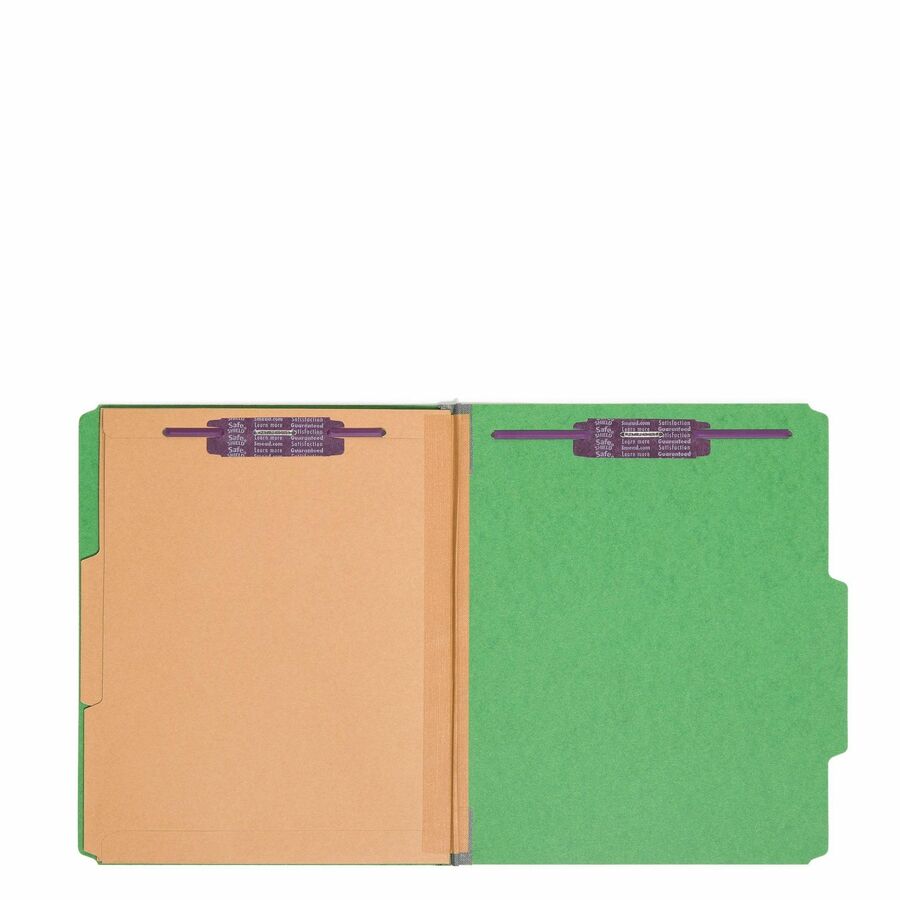 Smead SafeSHIELD 2/5 Tab Cut Letter Recycled Classification Folder - 8 1/2" x 11" - 2" Expansion - 2 x 2S Fastener - 2" 